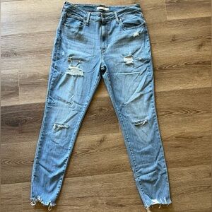 Levi's Light Blue Distressed Skinny Jeans